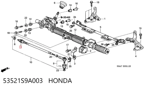 Drążek kierowniczy 53521S9A003 Honda