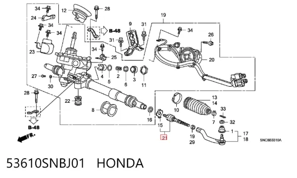 Drążek kierowniczy 53610SNBJ01 Honda