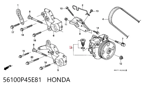 Pompa wspomagania hydraulicznego kierownicy Honda Accord V