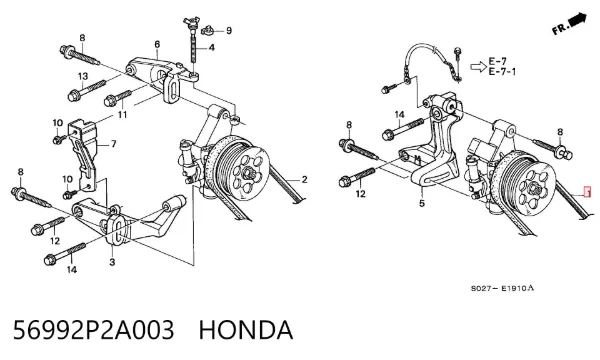 Pas napędowy mechanizmów 56992P2A003 Honda