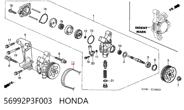 Pas napędowy mechanizmów 56992P3F003 Honda