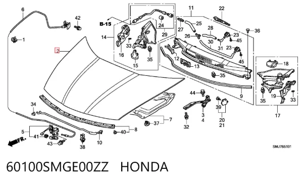 Maska silnika 60100SMGE00ZZ Honda