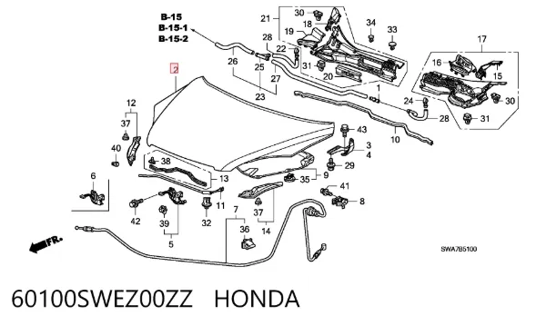 Maska silnika 60100SWEZ00ZZ Honda