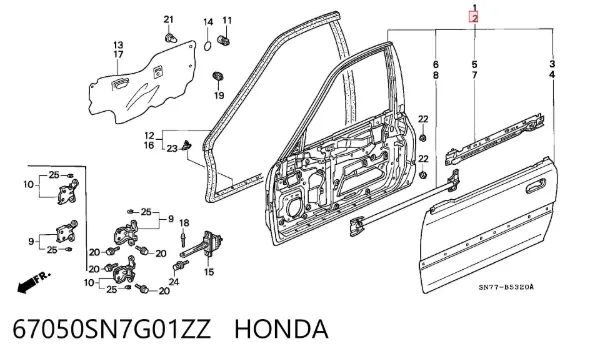 Drzwi przednie lewe Honda Accord V