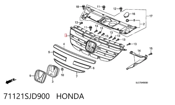 Atrapa chłodnicy Honda FR-V BE