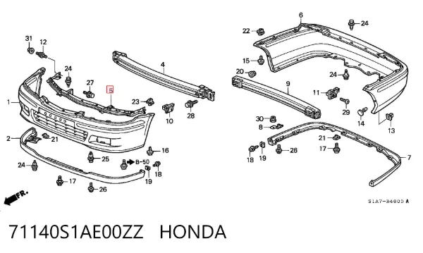 Wzmocnienie zderzaka przedniego Honda Accord VI