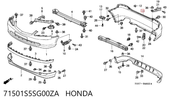 Zderzak tylny Honda Civic VII