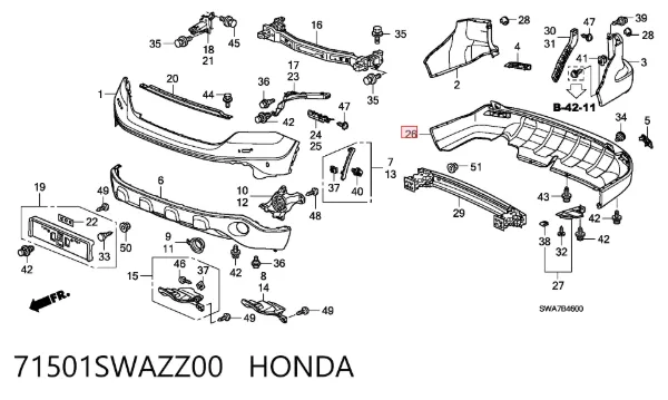 Zderzak tylny Honda CR-V III