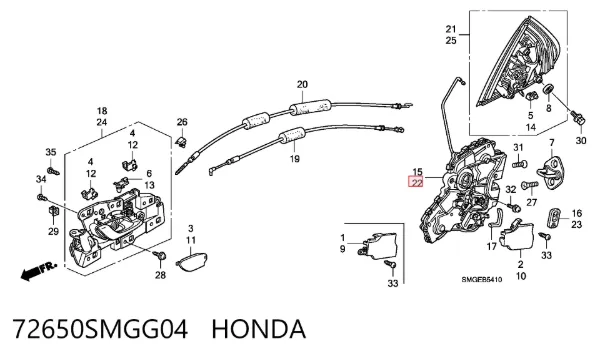 Zamek drzwi tylnych lewych Honda Civic VIII