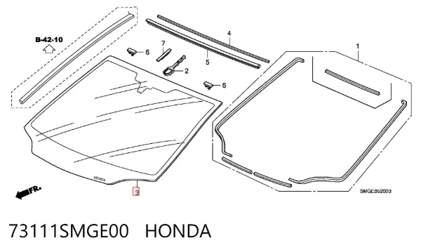 Szyba przednia Honda Civic VIII