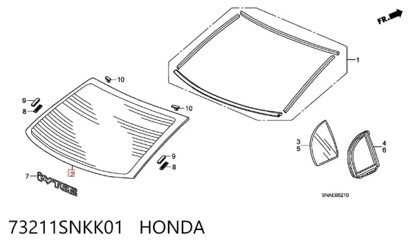Szyba tylna Honda Civic VIII