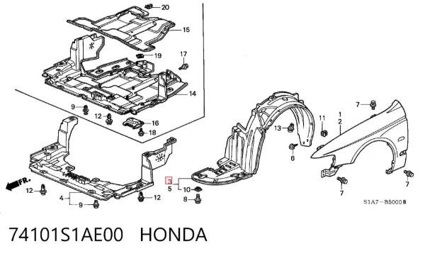 Nadkole błotnika przedniego prawe Honda Accord VI