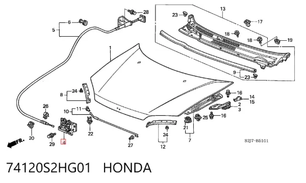 Zamek maski Honda HR-V GH