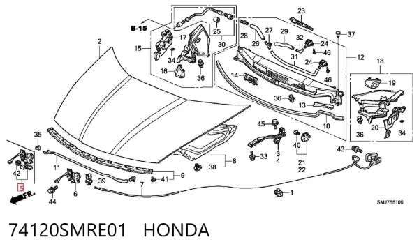 Zamek maski Honda Civic VIII