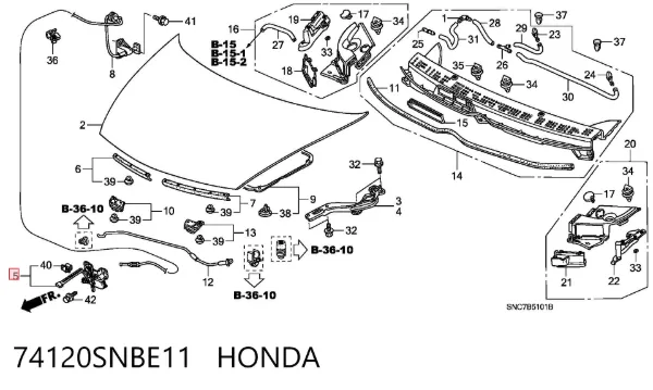 Zamek maski Honda Civic VIII