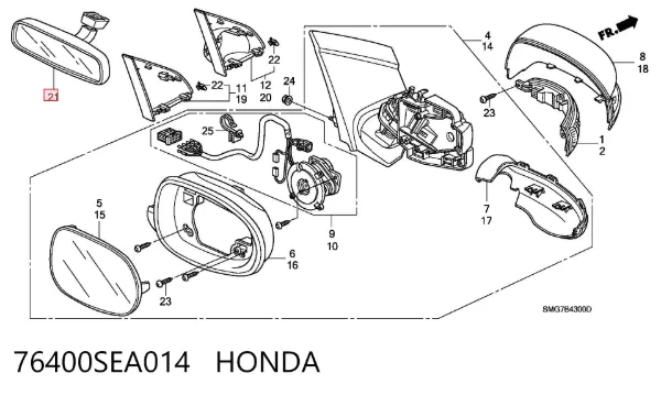 Lusterko wewnętrzne Honda Civic VIII