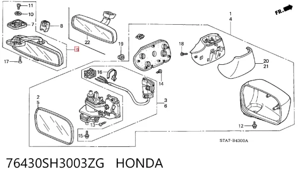 Lusterko wewnętrzne Honda STREAM RN