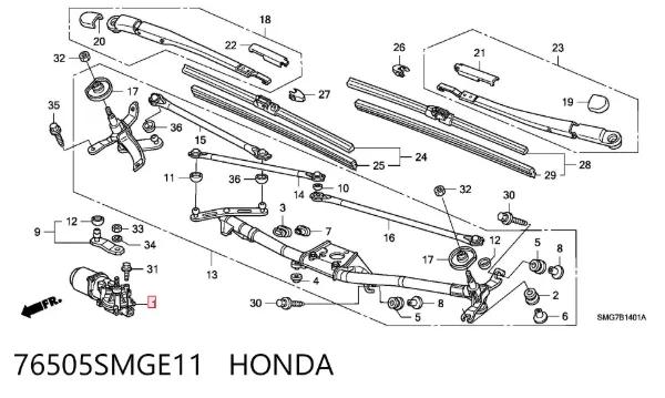 Silniczek wycieraczki szyby przedniej Honda Civic VIII