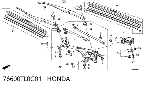  76600TL0G01 Honda