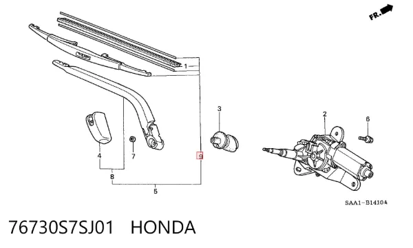 Pióro wycieraczki szyby tylnej 76730S7SJ01 Honda