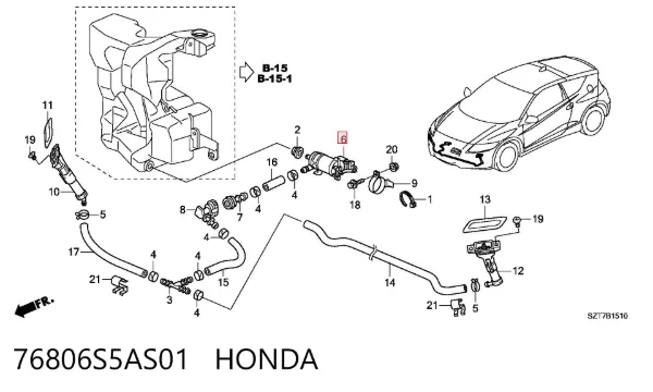 Pompka spryskiwacza szyby przedniej Honda FR-V BE