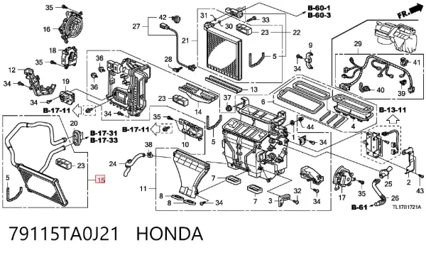 Chłodnica nagrzewnicy (ogrzewacza) Honda Accord VIII