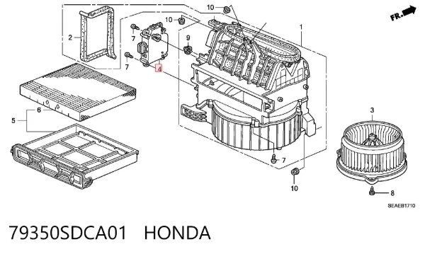 Silniczek klapy nagrzewnicy Honda Accord VII