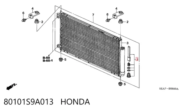 Osuszacz klimatyzacji 80101S9A013 Honda