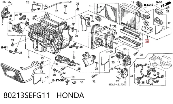 Parownik klimatyzacji Honda Accord VII
