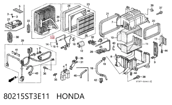 Parownik klimatyzacji Honda Civic VI