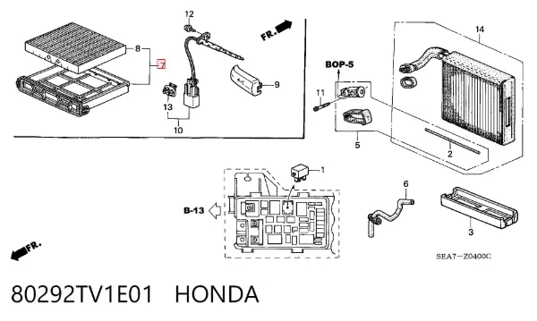 Filtr kabiny 80292TV1E01 Honda