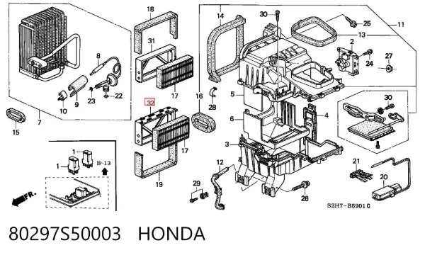 Filtr kabiny 80297S50003 Honda