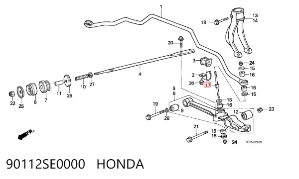 Łącznik stabilizatora przedniego 90112SE0000 Honda