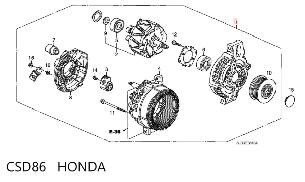 Alternator CSD86 Honda