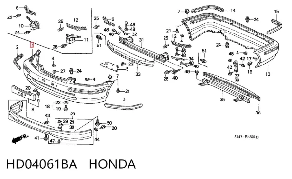 Zderzak przedni HD04061BA Honda