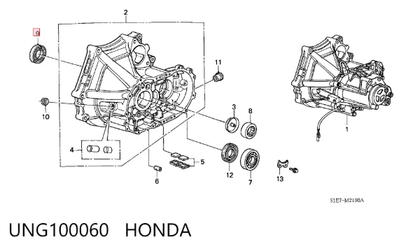 Uszczelniacz półosi prawej mostu przedniego UNG100060 Honda