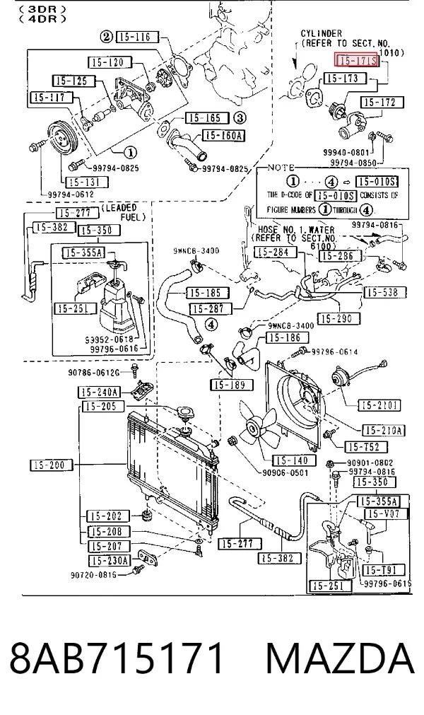 Termostat 8AB715171 Mazda