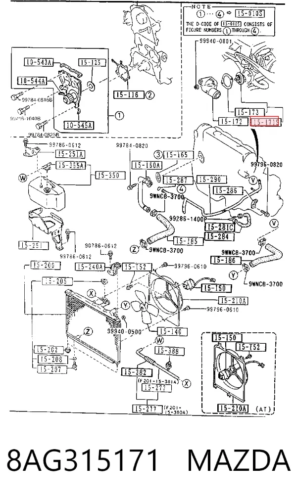 Termostat 8AG315171 Mazda