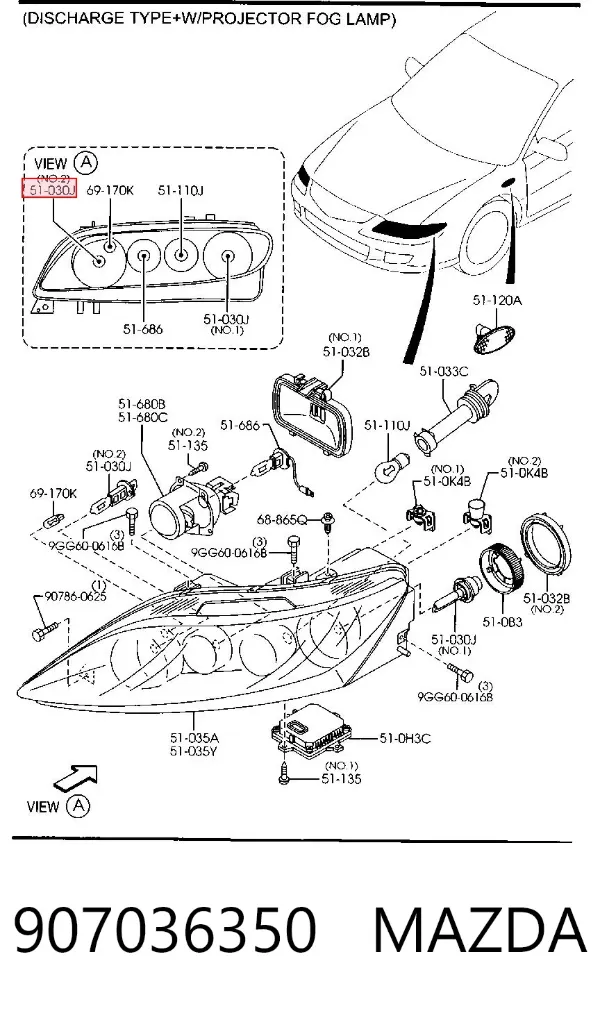 Żarówka ksenonowa 907036350 Mazda