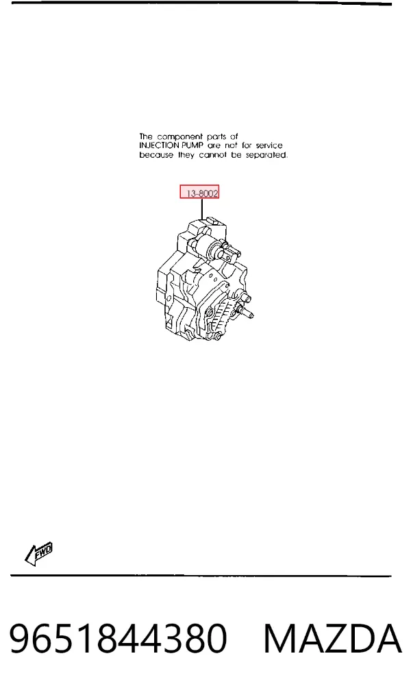 Pompa wtryskowa wysokiego ciśnienia 9651844380 Mazda