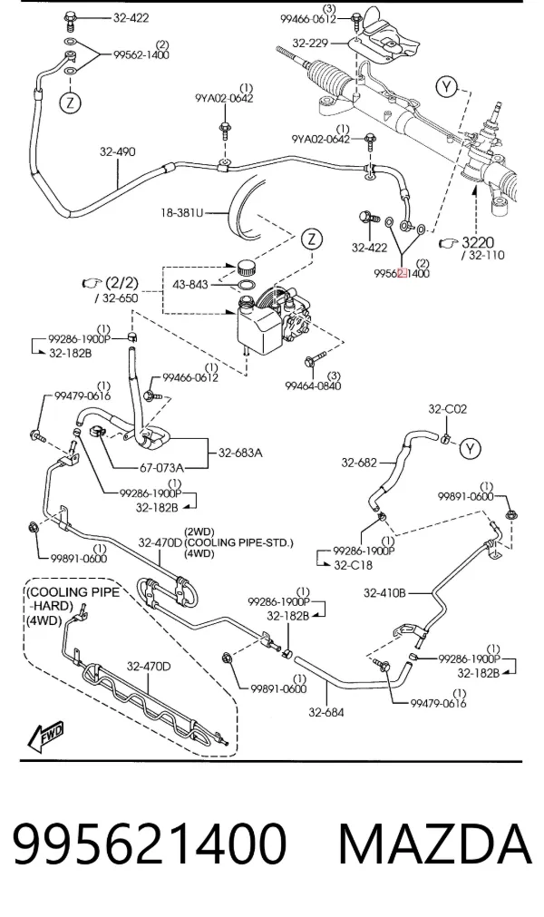 Uszczelka korka miski olejowej 995621400 Mazda