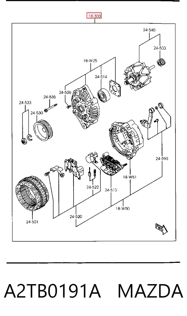 Alternator A2TB0191A Mazda
