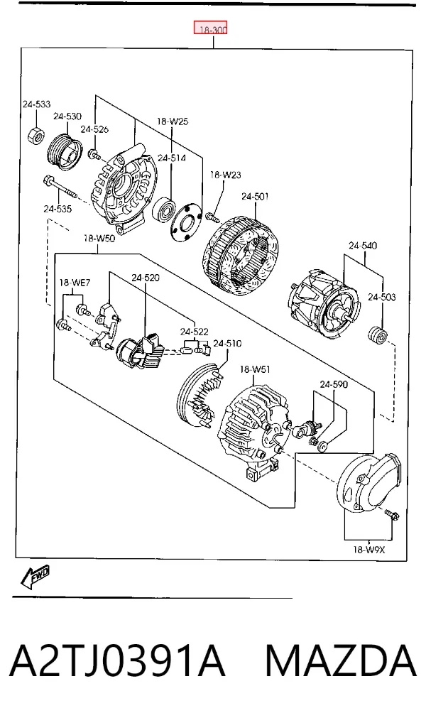Alternator A2TJ0391A Mazda