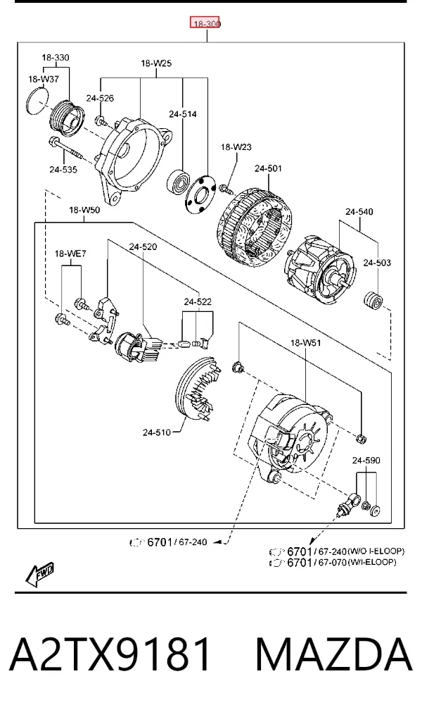 Alternator A2TX9181 Mazda