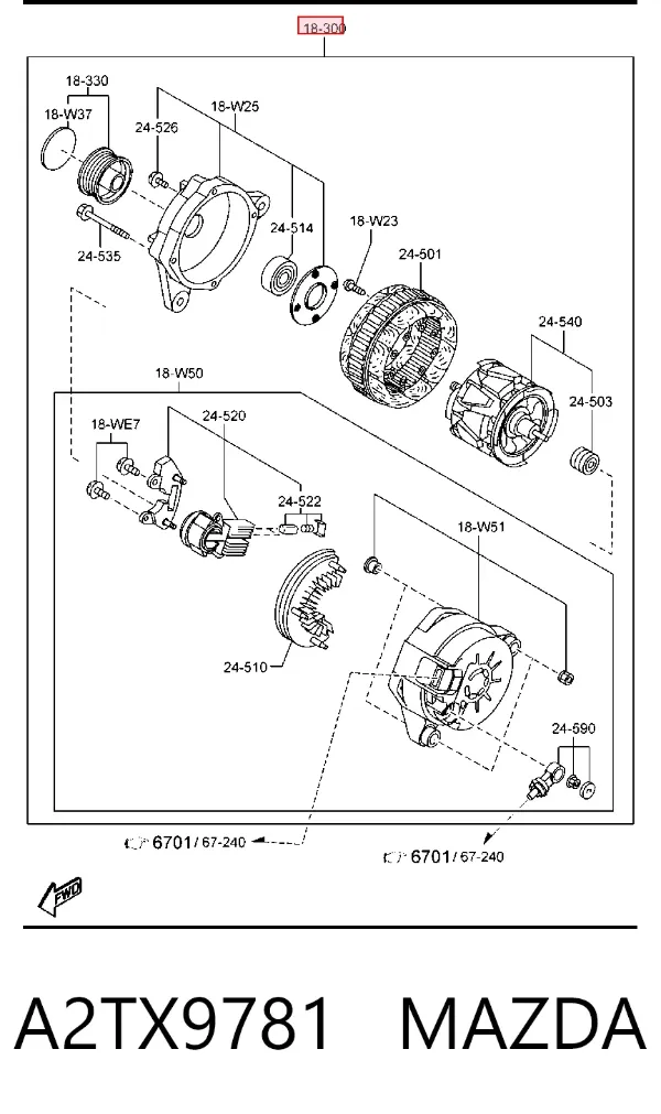Alternator A2TX9781 Mazda