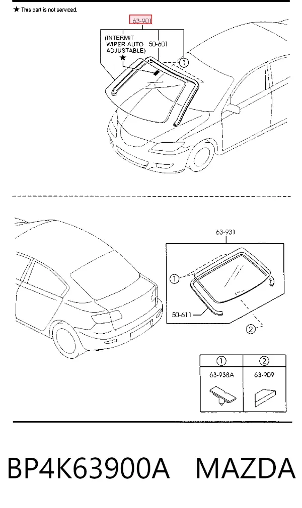 Szyba przednia BP4K63900A Mazda