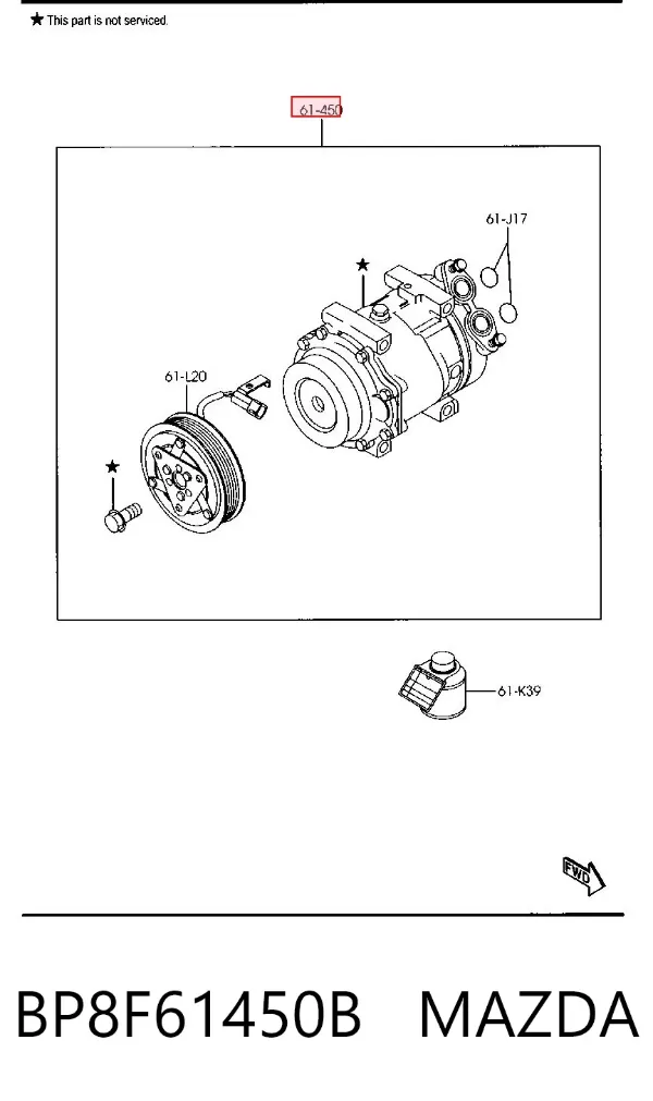 Sprężarka klimatyzacji BP8F61450B Mazda