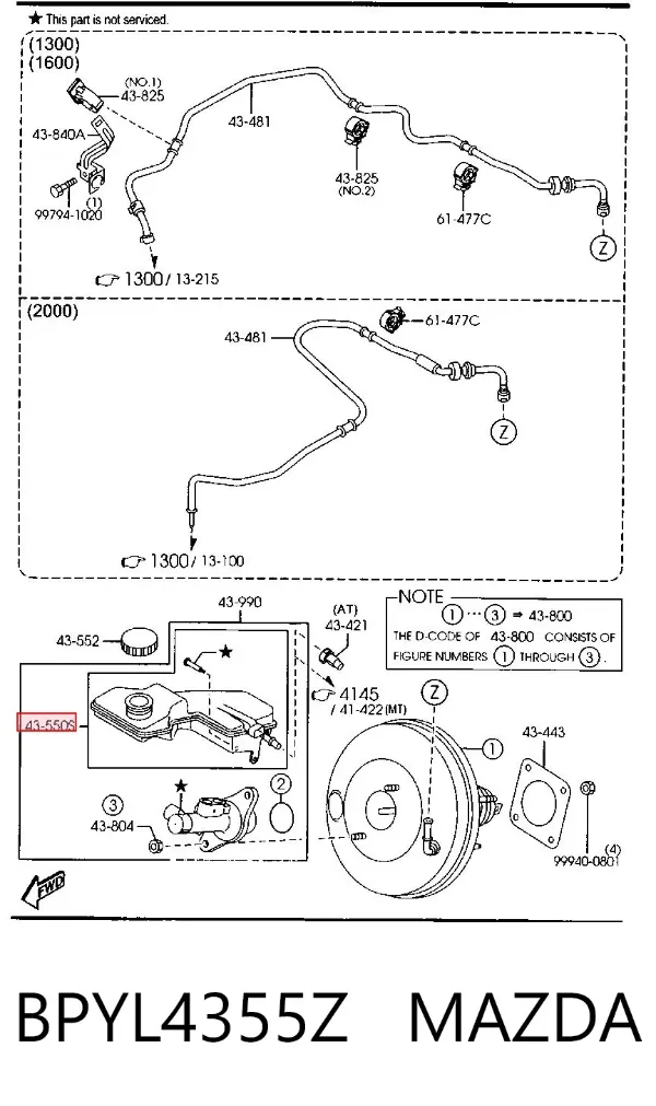 Zbiorniczek głównego cylindra hamulcowego (płynu hamulcowego) BPYL4355Z Mazda