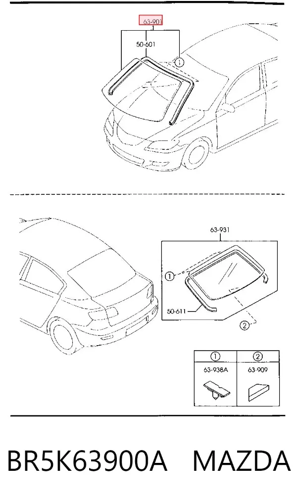 Szyba przednia BR5K63900A Mazda