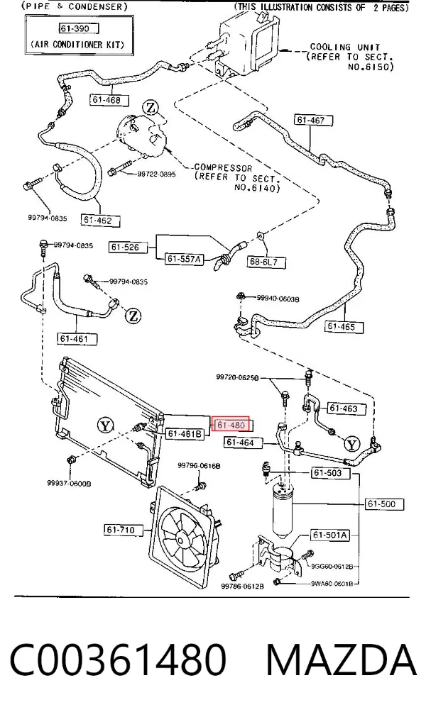Chłodnica klimatyzacji C00361480 Mazda